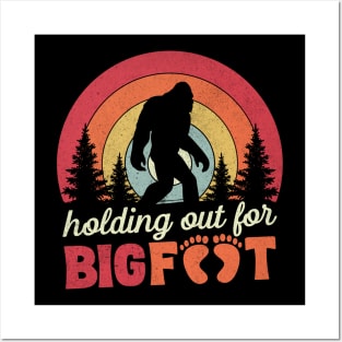 Holding Out For Bigfoot Valentine's Day Sasquatch Gift Posters and Art